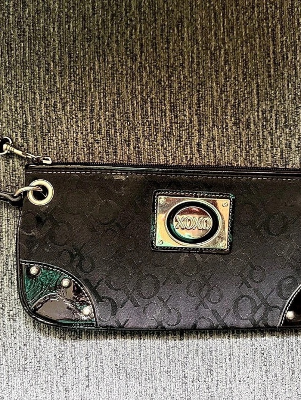 XOXO Black Logo Wristlet